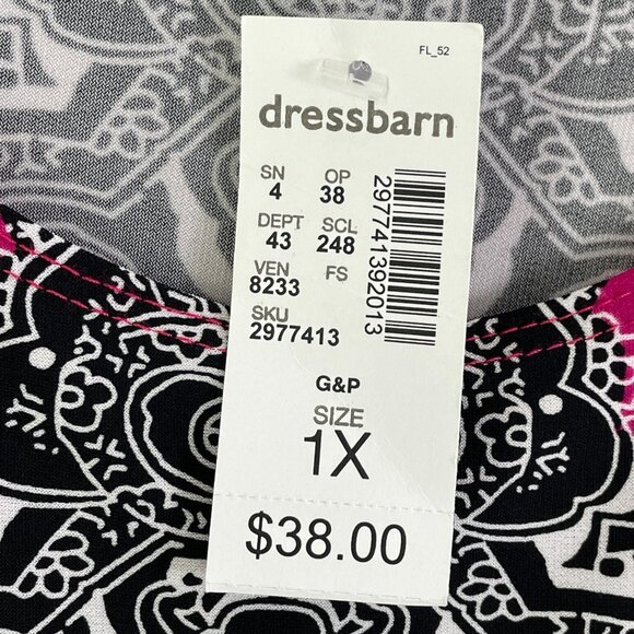 NEW Roz & Ali Womens Plus 1X Floral Stretch Tunic Top Long Sleeve Shirt - Picture 4 of 11